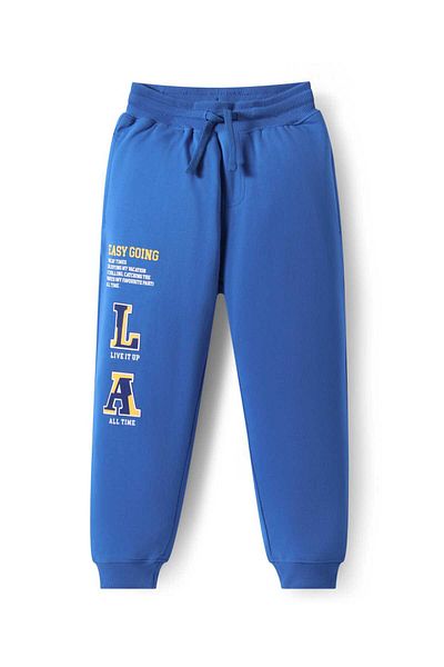 Pine kids Pine Kids Knit Full Length Lounge Pants with Text Print - Blue