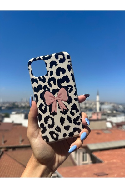 Mobildizayn OPPO RENO 4 LİTE Uyumlu Siyah Leoparlı Kurdele Desenli Telefon Kı...