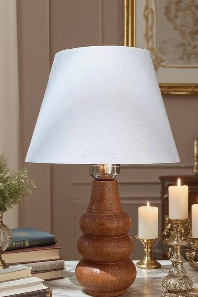 571 Store Sina Table Lampshade Wooden Body Fabric Headboard Decorative Table Lamp Night Light