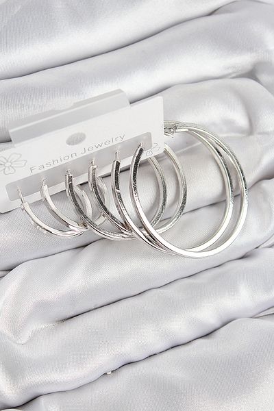 Skygo Brass Ring Model Silver Color Women's Set Earrings - Tj-Bkp11050