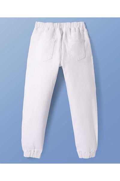 Pine kids Woven Full Length Solid Denim Jeans - White