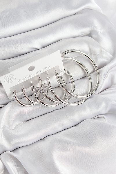 Skygo Brass Ring Model Silver Color Women's Set Earrings - Tj-Bkp11052