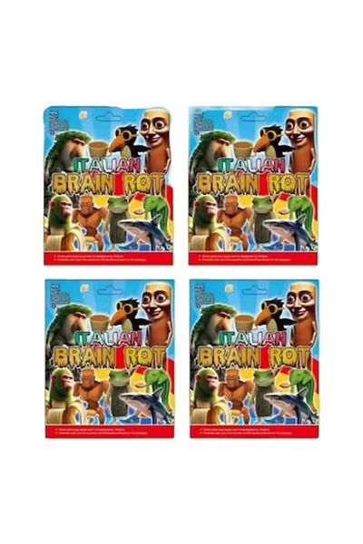 BimBimBo Set 4 figurines Brain Rot, Tung tung sahur, bombardino crocodilo, balerina capucina and friends, 6 c