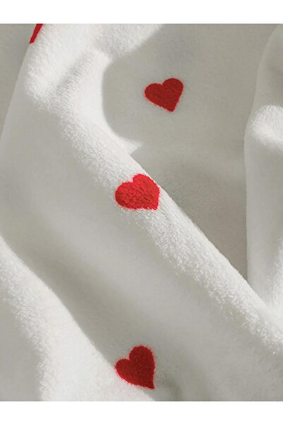 LC Waikiki LCW HOME Kalp Baskılı Çift Kişilik Battaniye 200x220 cm (W5)