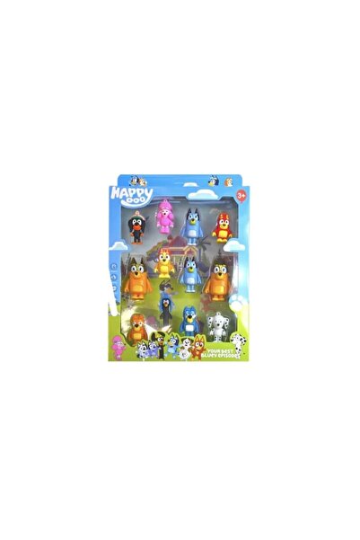 MASHASHOP Set 12 Figurines, Family Bluey and Bingo and their friends, MASHASHOP, multicolor, 5 cm - 8 cm