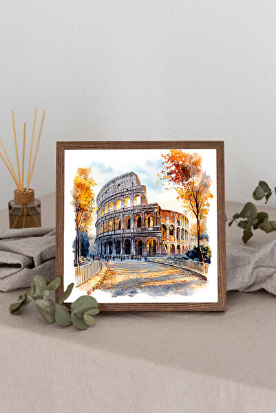 Dekorsiahome Tablou pătrat cu rame din lemn TK0888