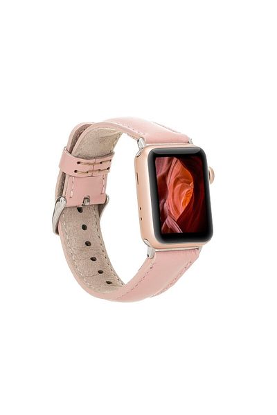 PLM Apple Watch Compatible Leather Cord 42-44-45mm Nu2 Pink