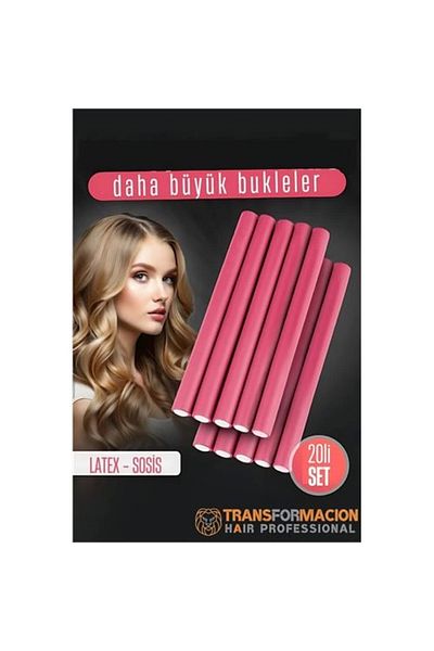 Eldenör Bx Sausage Latex Curler - Heatless Hair Curler 17 mm 20 Pieces