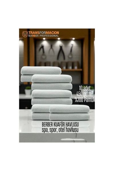 RBY Bx Hairdresser Barber Towel 10 Pcs Cotton Barber Towel 50X90 White