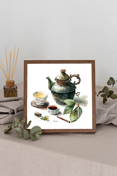 Dekorsiahome Ahşap Çerçeveli Kare Tablo TK0878