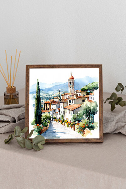 Dekorsiahome Tablou pătrat cu rame din lemn TK0880