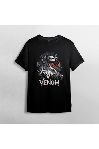 Pixxa Venom Spider-Man Unisex 100% Cotton Crew Neck T-Shirt Model 1