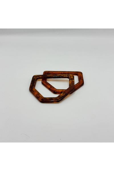 Aynalı Altıgen Akrilik Sap Kehribar