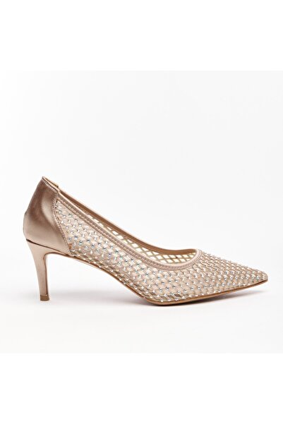 derinet Kısa Topuk Taşlı Kadın Abiye Ayakkabı