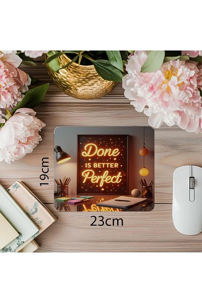 Luluyen Done Is Better Than Perfect Mouse Pad Motivat Scris 19x23 cm 2 mm dreptunghiular Mouse Pad imprimat importat