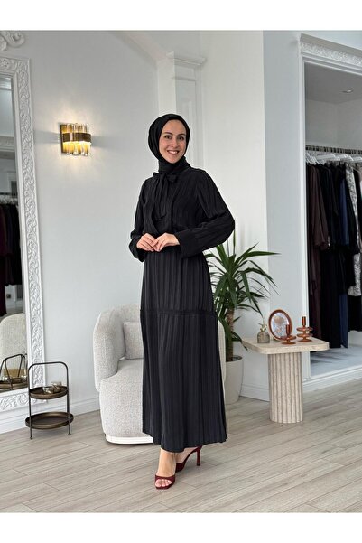 MissWhence Self Patterned Dress Black 37810