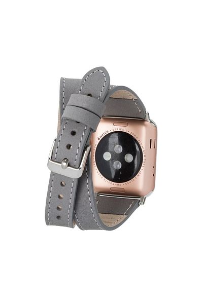 PLM سوار جلدي متوافق مع ساعة Apple مقاس 42-44-45 ملم رفيع DTQUARST9