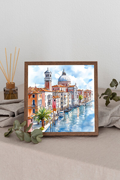 Dekorsiahome Tablou pătrat cu rame din lemn TK0881