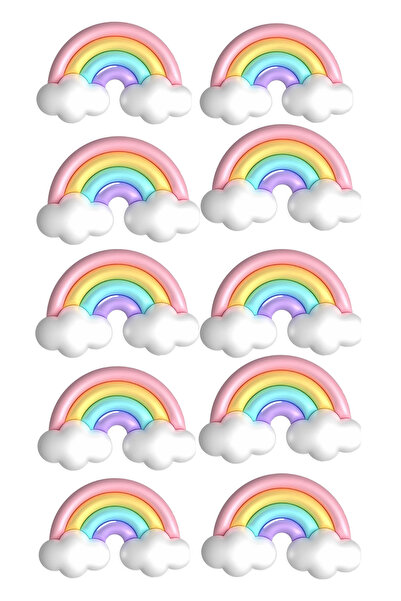 BatıDoğu Gökkuşağı Yenilebilir Cupcake ve Pasta Resim Baskı