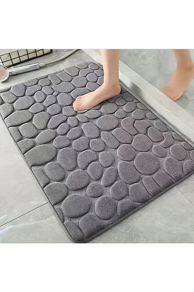 CRTX Soft, absorbent, machine washable fleece bath mat with PVC backing