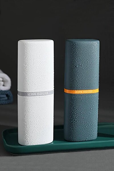 A&A Sweet 2'li Set Gözlük Diş Fırçası Diş Macunu Saklama Kabı Diş Fırçalık Makyaj Malzemesi Krem Kutusu