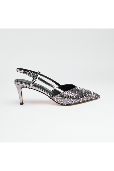 derinet Kısa Topuk Taşlı Kadın Abiye Ayakkabı
