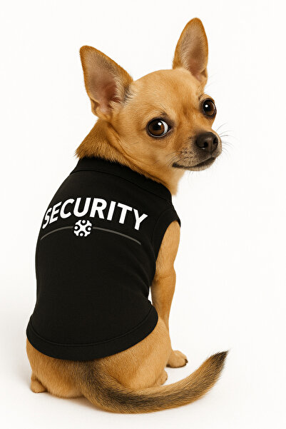 Buddy Store Kedi & Köpek Kıyafeti Giysileri Kıyafetleri - Security Baskılı Atlet Koleksiyonu