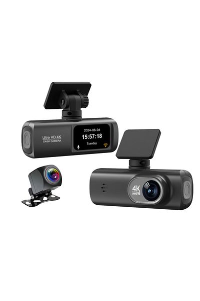 zyteq 4K Ultra HD Dash Cam - Dual Recording, Wi-Fi, Night Vision, Rear Camera, G-Sensor