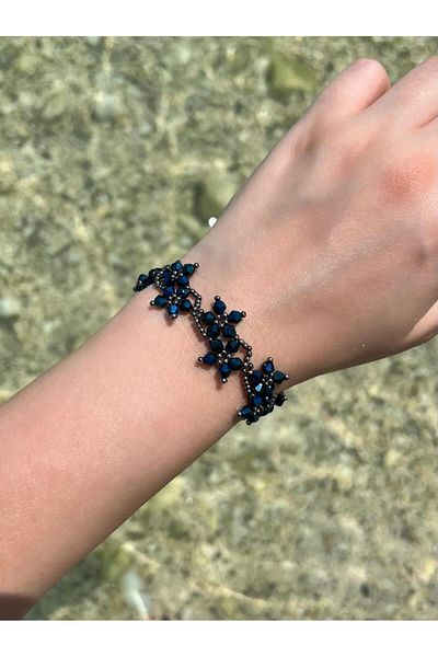 Beykan Night Flower Crystal Design Bracelet