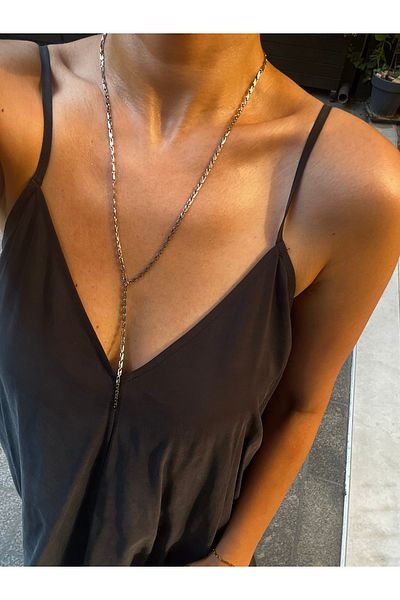 Hoop jewelery Steel Vintage Model Chain ​​Y Necklace