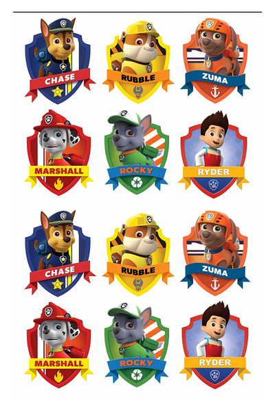 BatıDoğu Paw Patrol Yenilebilir Cupcake ve Pasta Resim Baskı