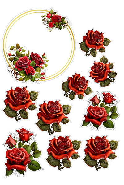 BatıDoğu Çiçek Yenilebilir Cupcake ve Pasta Resim Baskı