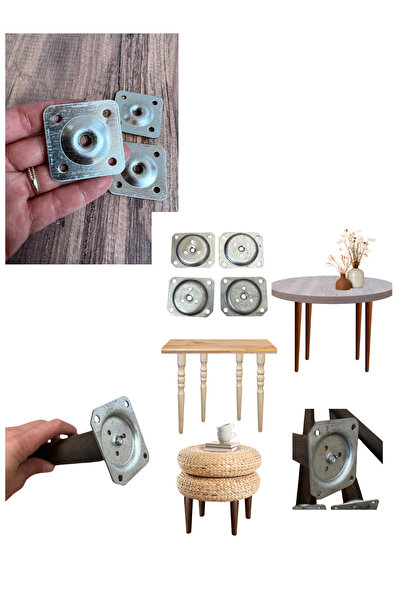 HAMADEX Flat Metal Furniture Connecting Apparatus 45X45 mm Coffee Table, Table, Cabinet Mounting Apparatus