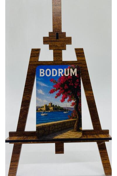 CraftbyBYC Bodrum Temalı Resimli Ahşap Buzdolabı Magneti-Hediyelik Konsept Ma...