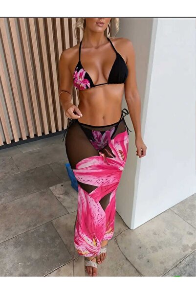 nuriçgiyim Boho botanica bikini pareo set