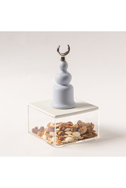 homez La Mesa mauve acrylic decorative box with silver crecent 12*12*23.3