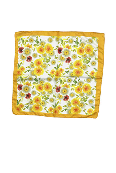 Sultan İpek وشاح / باندانا منقوشة بأزهار الربيع 48x48