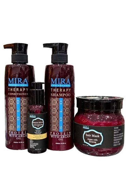 B H BIO HAIR شامبو ميرا ٥٠٠ مل + بلسم ٥٠٠ مل + ماسك ٥٠٠ مل + سيروم ١٠٠ مل بزيت الأرغان والبروتين