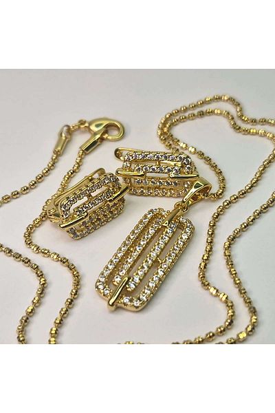 My Bijoux Set earrings and necklace Ioana plated with 18k gold