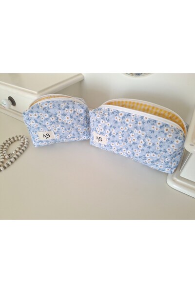 MB Blue Flower Toiletry Bag Set