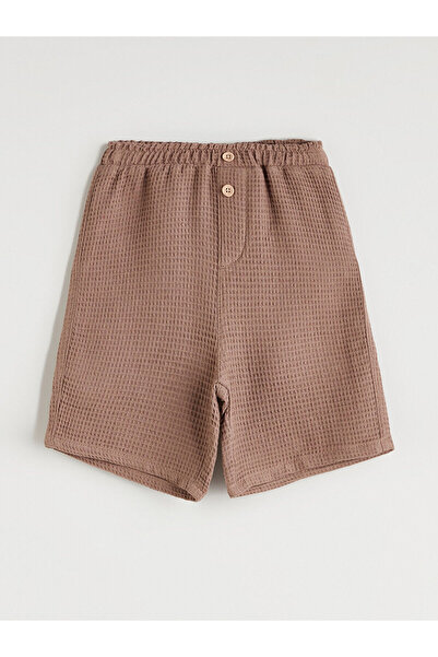 LC Waikiki Two Mt Shop Quality Lcw Kids Brown Plain Loose & Baggy Boys' Shorts