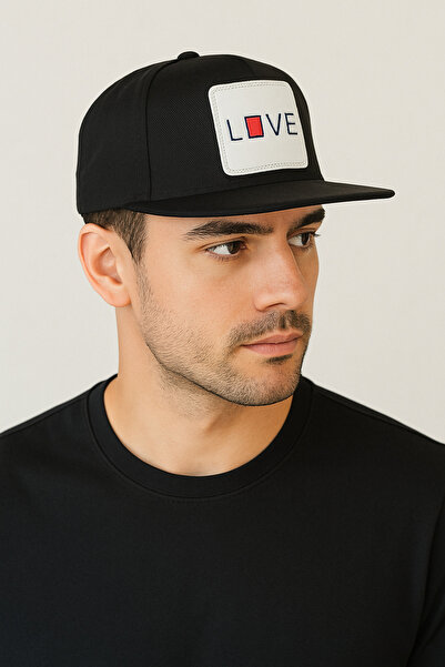 CosmoOutlet Men's Love Written Adjustable Hip Hop Model Black Hat