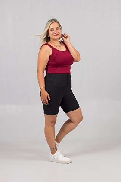 Truva XXL Mükemmel Vücut Hatları İçin Şortlu ve Korseli Fit Tayt