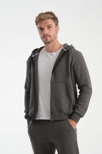 kaphone 10 Men's Pamulu 3 Thread Inside Fleece Full Zip Hooded Tracksuit Set