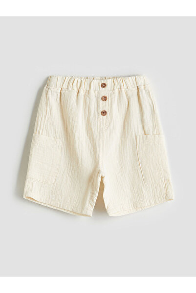 LC Waikiki LCW Pantaloni scurți pentru băieți, bej, cu talie elastică, cu nas...