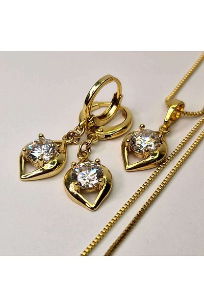 My Bijoux Set cercei si colier Ana Maria placat cu aur de 18k