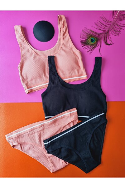 Demirsa Boutique din material elastic 2-pachete de bustiere și bikini cu tamp...