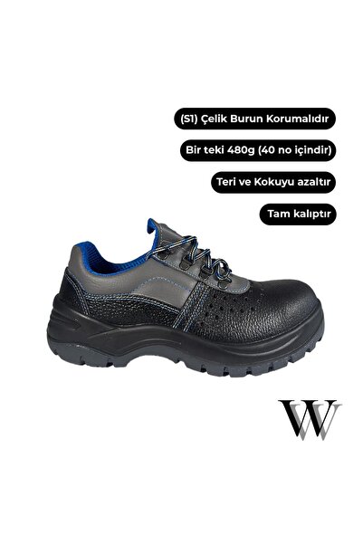 e&e Mekap 114 S1 Çelik Burunlu Terletmeyen Iş Ayakkabısı Yazlık Rahat Hakiki ...