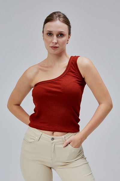Jinx Wear Fashion Women's Asymmetrical Neckline Crop Tank Top Camisole Top Blouse with Single Shoulder Strap