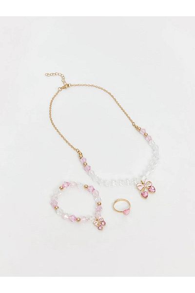 LC Waikiki LCW ACCESSORIES Set de bijuterii pentru fete cu imprimeu cu fundă (W5)